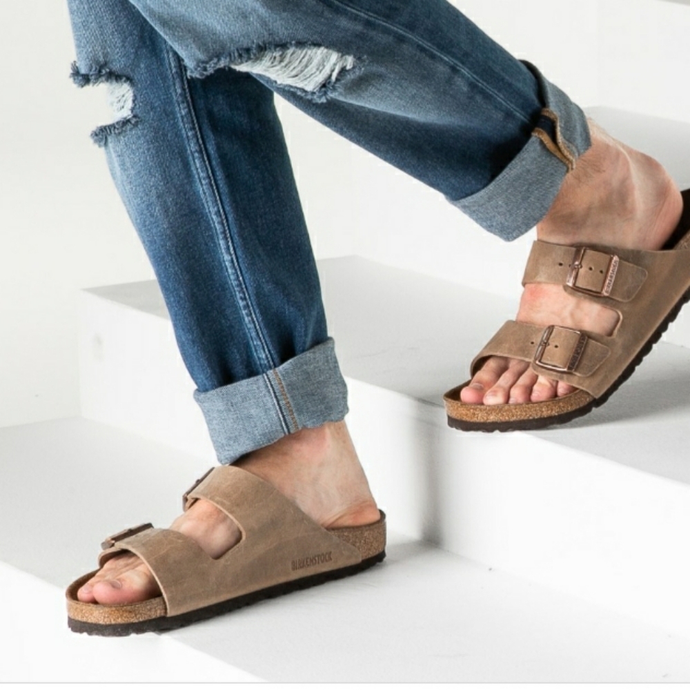BIRKENSTOCK Arizona Mens Suede Tan Sandal NEW Size 9.5 - 10